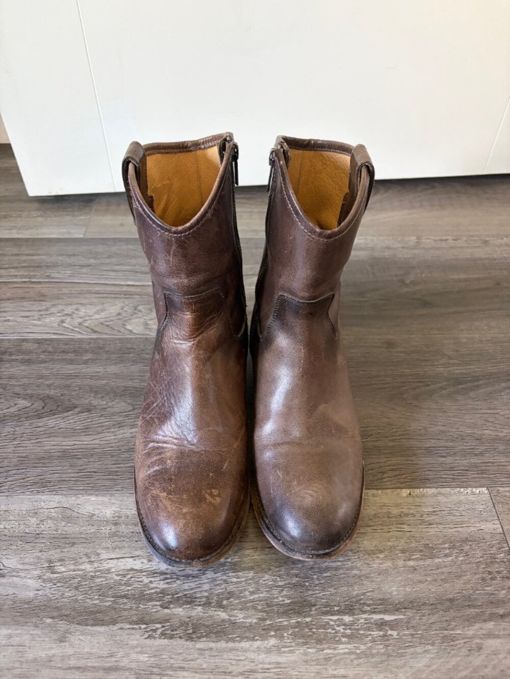 FRYE Melissa Button Short Brown Leather Boots Women’s 9 Style 3477908 - Picture 2 of 9